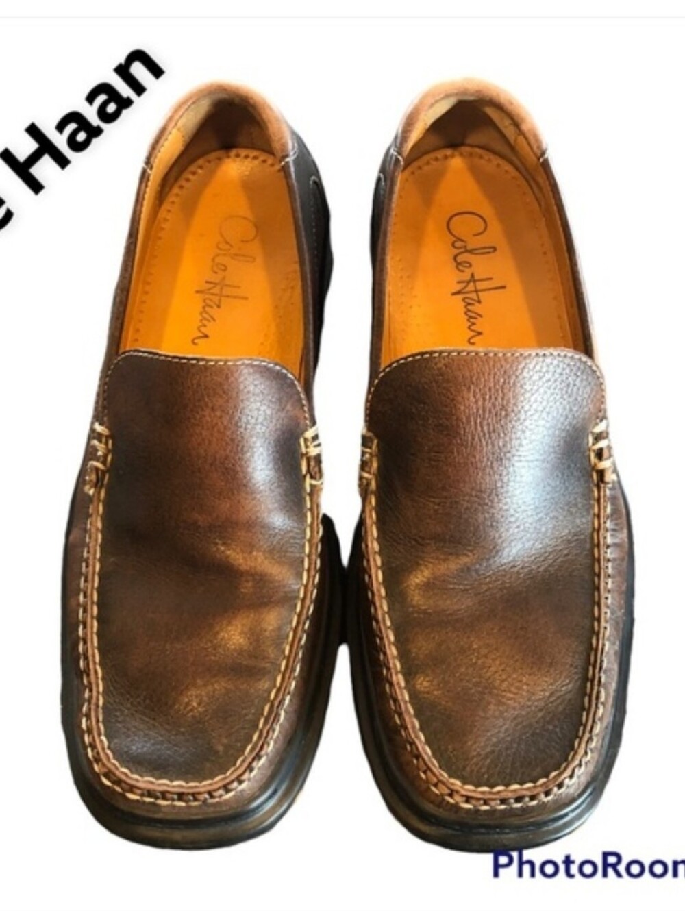Cole Haan Nike Air Leather Slip-On Loafers Brown Size 10